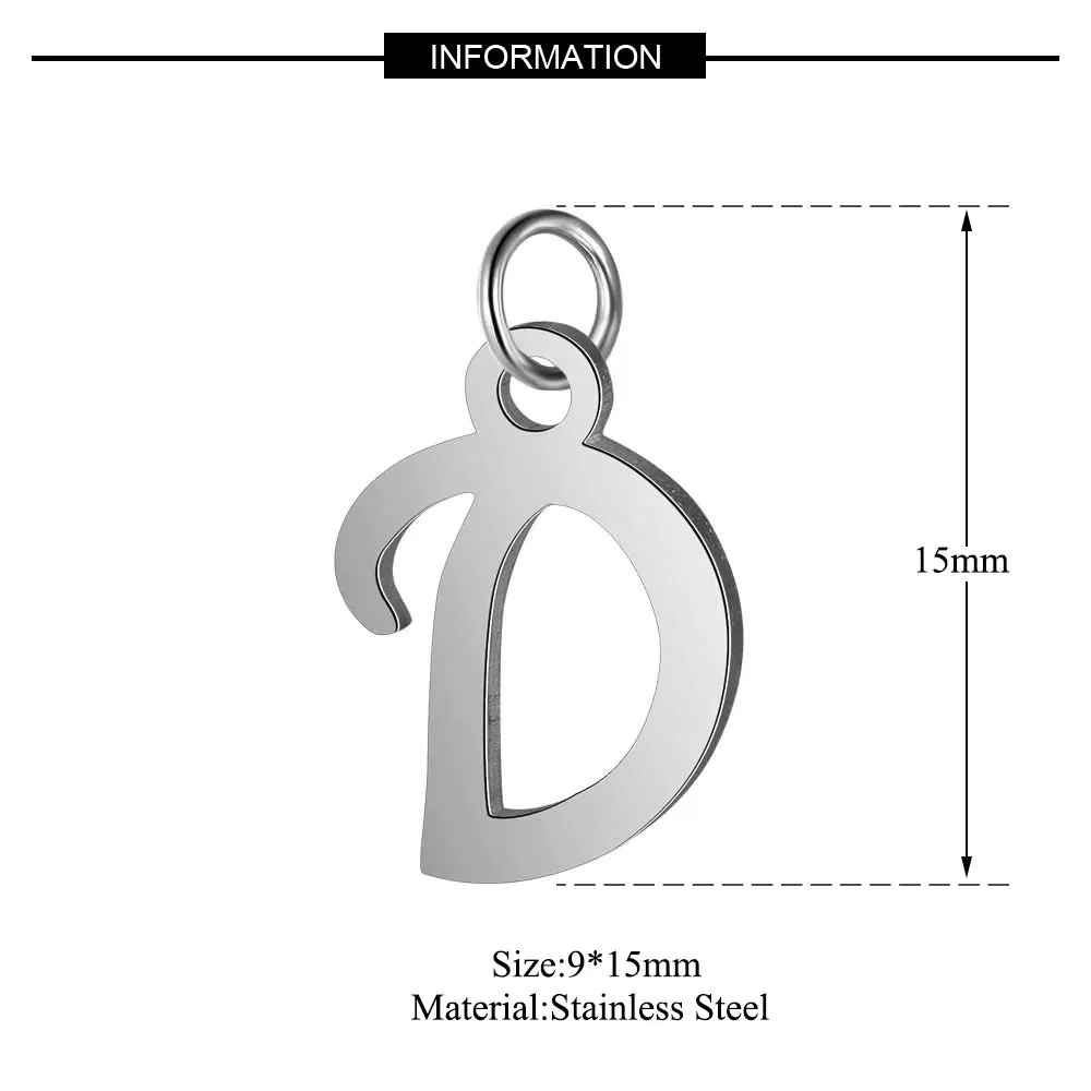 5 шт./лот 316L нержавеющая сталь полированная сталь Цвет алфавит амулеты DIY инициалы из A-Z алфавитов Подвески Аксессуары - Окраска металла: T544S-D