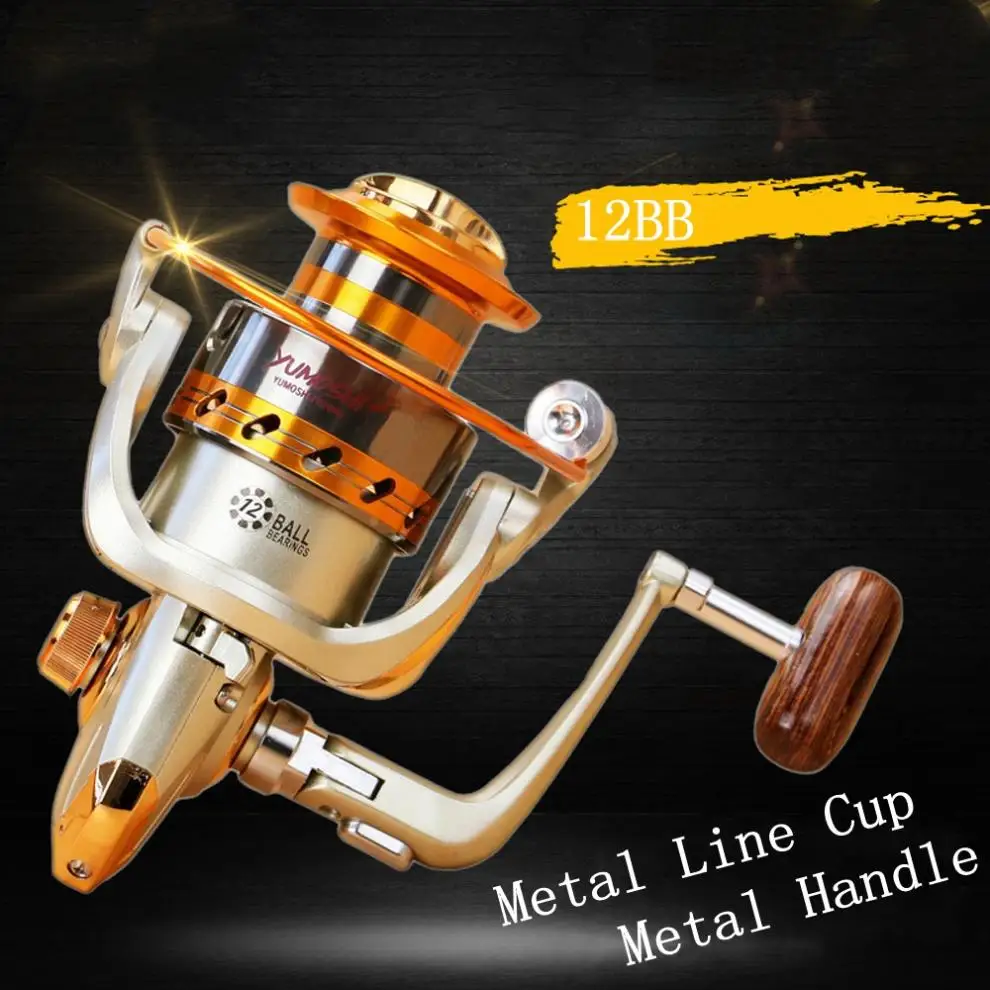 

2000 Series 12 Ball Bearing 5.5:1 Gear Ratio Fishing Reels Saltwater Freshwater Spinning Wheel with Metal Line Cup & Handle