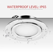 Нержавеющая сталь 3 Вт 12 В DC 14 мм толщина IP65 водонепроницаемый Скрытый светильник светодиодный точечный потолочный светильник для кухонного шкафа лампа