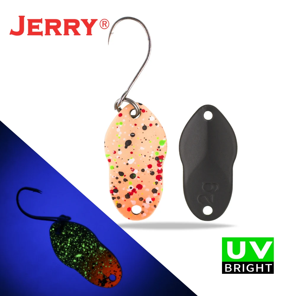 Jerry 2 г 3 г микро рыболовные приманки сверхлегкие латунные металлические жесткие приманки один крючок пресноводная зона форель Щука окунь ложка безделушка pesca - Цвет: orange