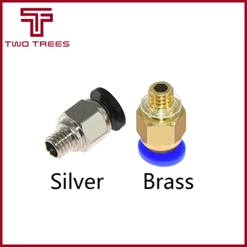 

10pcs PC4-M6 Pneumatic Straight Connector Brass Part For MK8 OD 4mm 2mm Tube Filament M6 Feed Fitting Coupler 3D Printers Parts