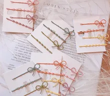 New 4Pcs/set korea simple Girl Frosted Hairpin Candy Color Cross Side Clip Word Clip Hair Clamp Bow Hair Clip for Women Hair