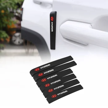 

6pcs Rubber Bumper Strip Emblem Sticker Car Door Rearview Mirror Accessories For Hyundai IX35 I30 I40 Genesis Veloster Kona Getz