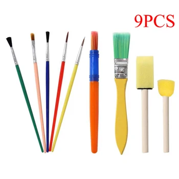 

1Set Sponge Brush Plastic Handle Paint Brushes Paintbrush Roller Children Kids DIY Graffiti Painting Drawing Tools