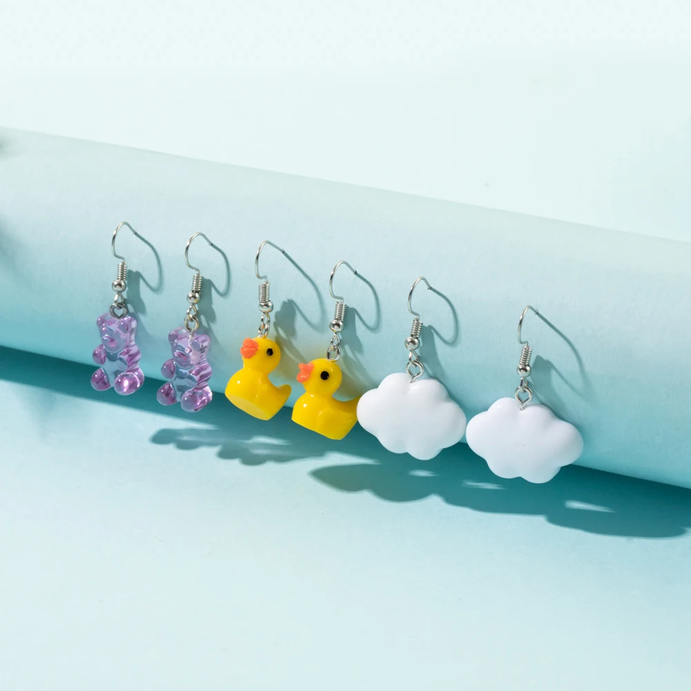 VG 6YM New Fashion Cute Cloud Duck Lady Earrings Set Same Birthday Gift Jewelry Wholesale Direct Sales | Украшения и аксессуары