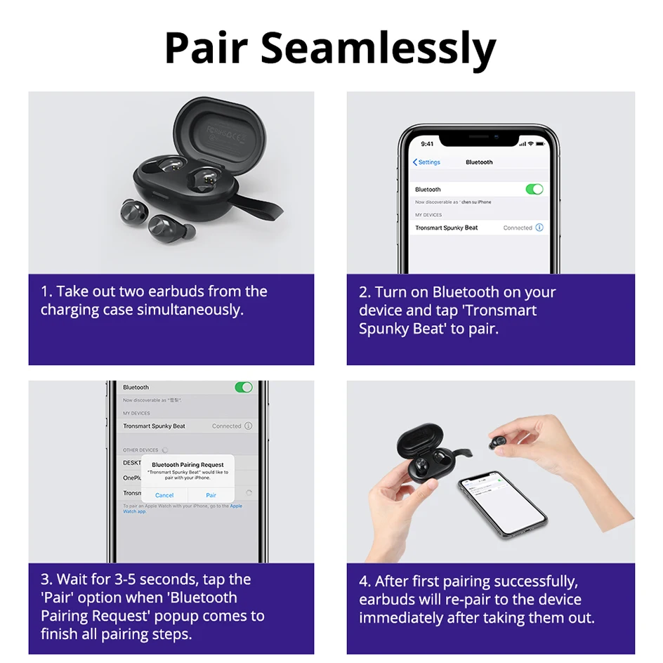 Tronsmart Spunky Beat TWS Bluetooth 5.0 Earphone APTX Wireless Earbuds with QualcommChip CVC 8.0 Touch Control Voice Assistant (19)