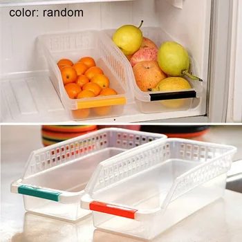 

Home Kitchen Fridge Space Saver Organizer Slide Under Shelf Rack Storage Holder food container storage container Random Color