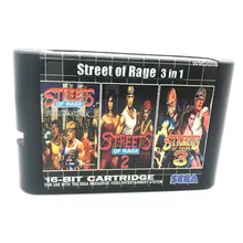 Rua da raiva 3 in1(1 & 2 & 3) para sega genesis & mega drive 16 bits jogos de vídeo conosle!