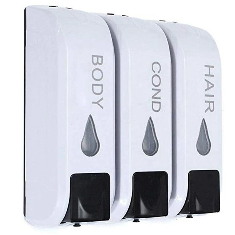 

HLZS-Triple Shower Soap Dispenser Wall Mounted Liquid Soap Shampoo Dispenser Washing Lotion For Bathroom