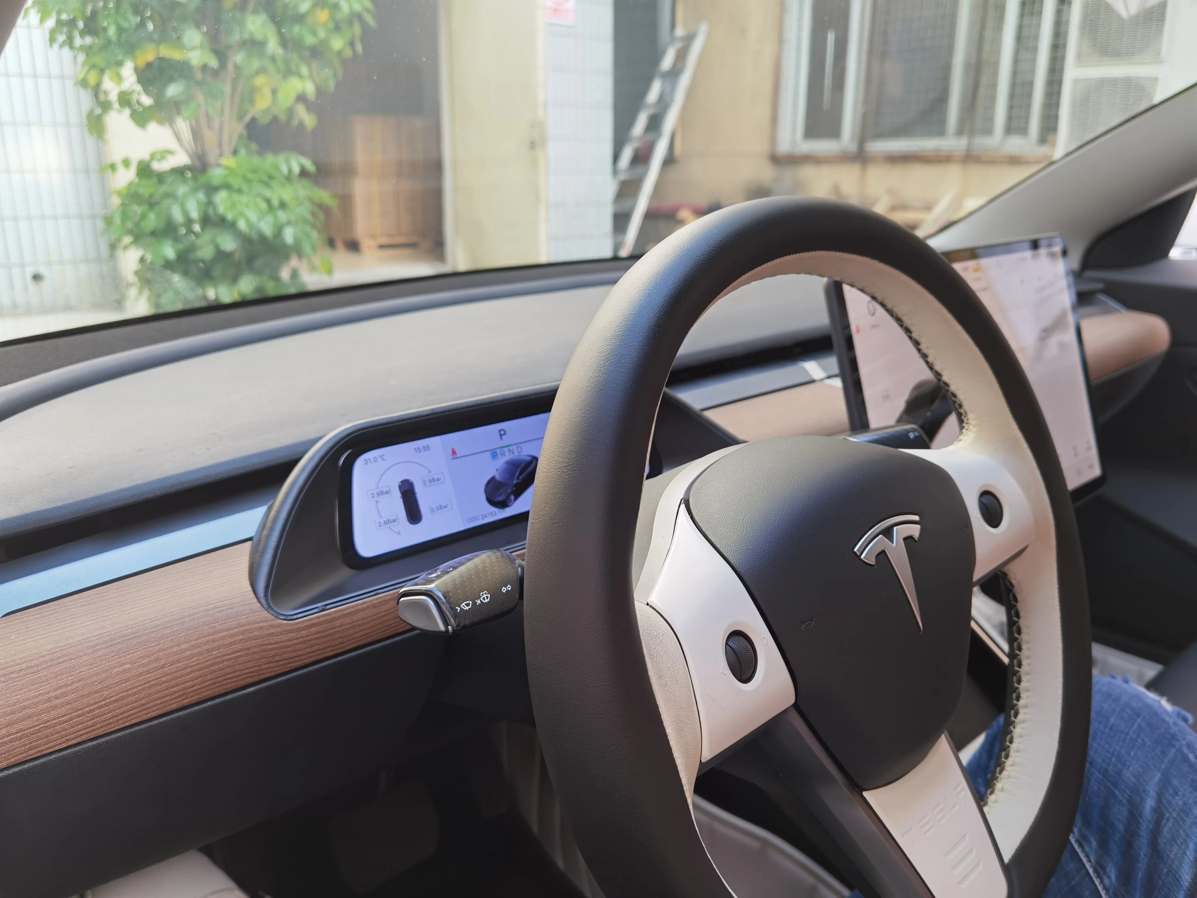 Деревянная рамка из углеродного волокна для Tesla Model 3 Y цифровой кластер ЖК-дисплей