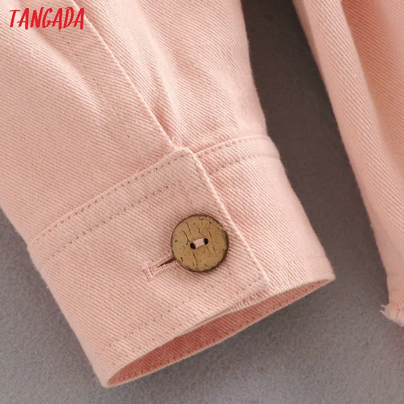 Tangada, женские зимние куртки с поясом, пуговицей, карманом, длинным рукавом, отложным воротником, куртка с кисточками, для девушек, бойфренд, топы, HY29