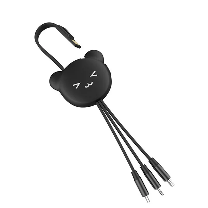 

3 in 1USB Cable Charging Fast Cable Intelligent Luminescence Line Micro USB TypeC Multi Charger Cord Compatible for All Phones
