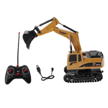 

RC Truck 2.4G 1:24 Remote Control Excavator Vehicle 6 Channels Charging Model Toys LED Light Simulation Sound