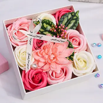 

Simulation Creative Flower Box Rose Soap Flower Handmade Valentine's Day Teacher's Day Gift Home Garden Festive Party Supplies