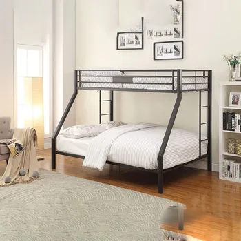 

Bunk Bed Dormitory Iron Double High Loft Teenage Adult Bedroom Simple Lunch Nap Bed Twin Bed Frame With Ladder
