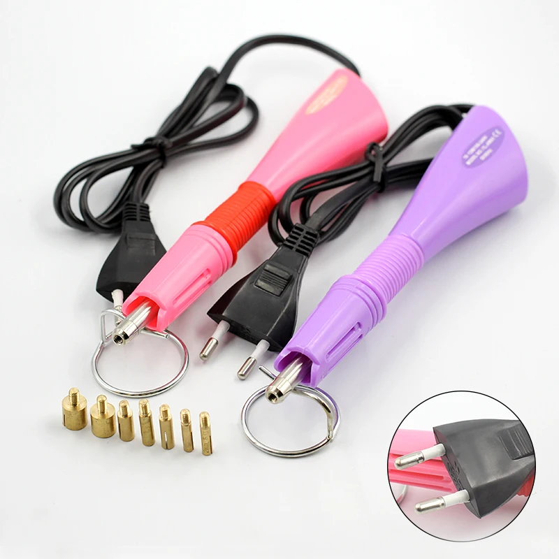 

EU /US Purple / Pink Hotfix Rhinestone Applicator hot fix Applicator Fast Heating Iron-on Wand Heat-fix Tool