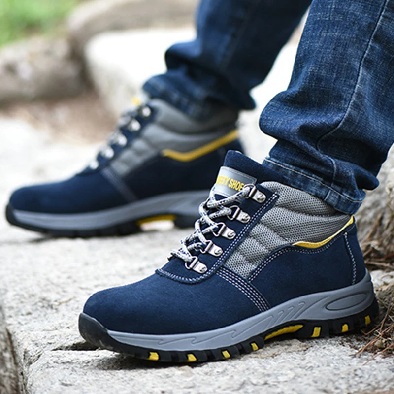 Details about   Wisstt Steel Toe Shoes Work Safety Boots Outdoor Hiking Anti-puncture Sneakers 