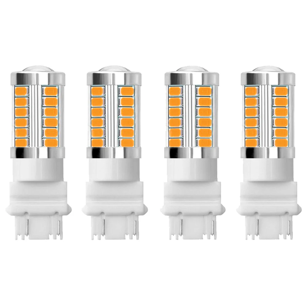 

Marker Light Amber LED Auto Tail Lamp 4Pcs Signal 33SMD Backup Reverse Tail Turn LED Light Bulb Mirror Turn Signal Marker Light