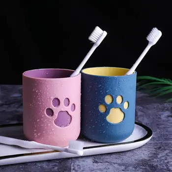 

Toothbrush Cup Cat Claw Pattern Wash Tooth Mug Durable Big Mouth Couples Cups Friendly Bathroom Supplies Washing Cup