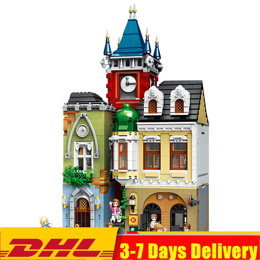 

QL0924 MOC City Street Building Model The Brickstive Old Town Pub Set Building Blocks Bricks Christmas Gifts Toys for Children