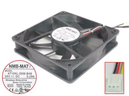 NMB MAT 4710KL 05W B49 E00 B00 Сервер охлаждающий вентилятор DC 24V 0.29A 120x120x25 мм 3 провода|fan dc|square