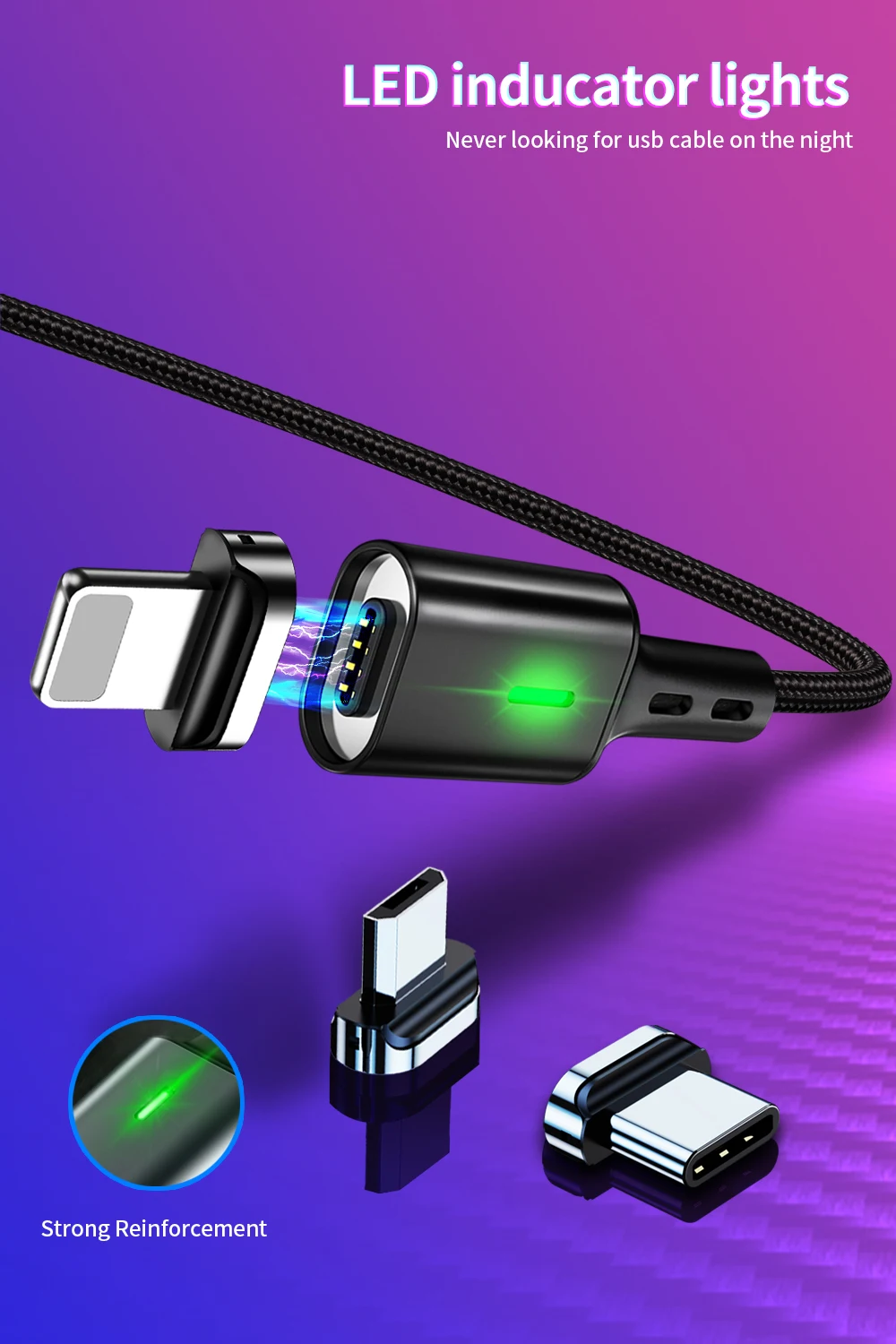 Магнитный кабель 3а usb type-C для samsung S10 S9 Plus, кабель для быстрой зарядки и передачи данных для Xiaomi Redmi Note 10 8 Pro, магнитный кабель type-C
