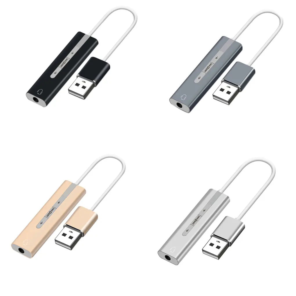 USB внешняя звуковая карта 3 5 мм аудио Интерфейс микрофон наушники адаптер для ПК