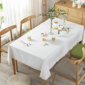 

White Lace Decorative Table Cloth Rectangular Tablecoth for Home Dining Table Cover Tea Table Cloth Hotel Wedding Tablecloth