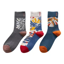 Осенние и зимние носки Ретро литературная абстрактная картина маслом, искусство носки девственные фигуры Кричащие хлопковые носки Q1656