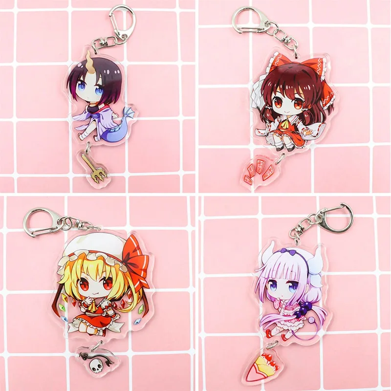 1pcs Anime Miss Kobayashi's Dragon Maid Keychain Japanese Cartoon Kanna