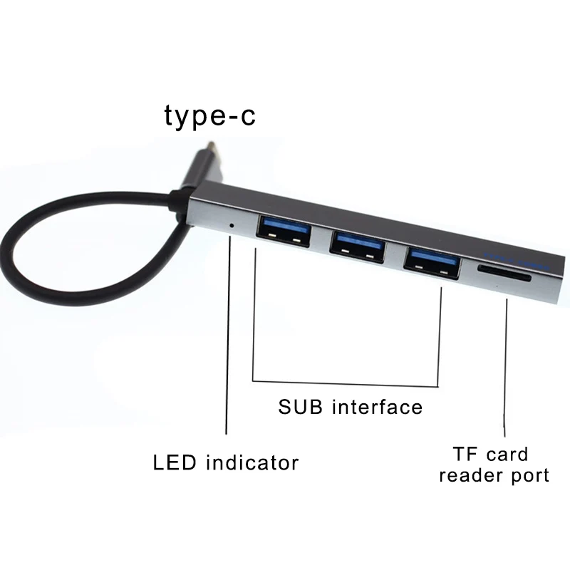 Тип C к USB2.0 концентратор TF карты порт адаптер портативный для мобильного телефона ноутбука домашнего офиса новое поступление