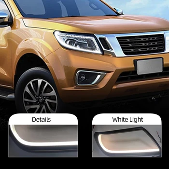 

CSCSNL 2Pcs 12V LED Daytime Running Light DRL For Nissan Navara NP300 2015 2016 2017 2018 2019 headlight cover headlamp cover
