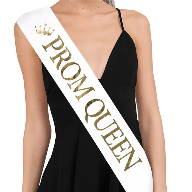 Frauen Männer Foto Requisiten Partys liefert Abschluss ball König Königin Satin Schärpe glücklich Party Dekoration Hochzeits fest