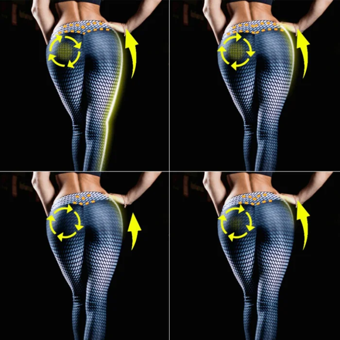 Женские антицеллюлитные компрессионные тонкие леггинсы для тренажерного зала для йоги бега занятий спортом брюки FOU99