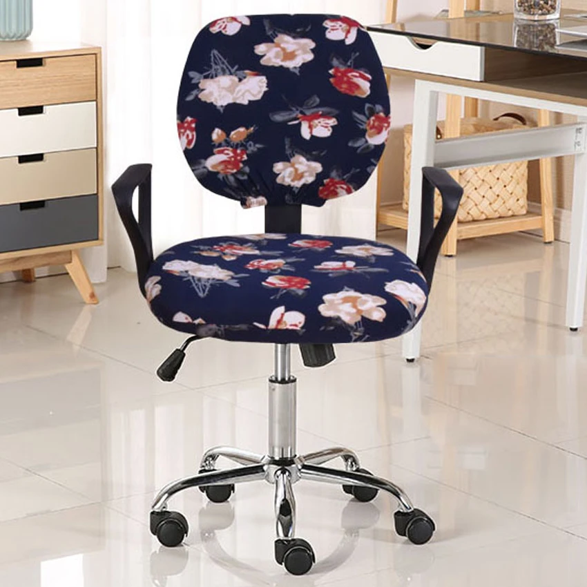Modern Spandex Computer Chair Cover Bar Stool Elastic Seat Home Slipcover Round Floral Printed | Дом и сад