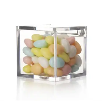 

24pcs/lot Square candy box with lid Clear color cute party favor holder mini boxes with lids storage boxes small case