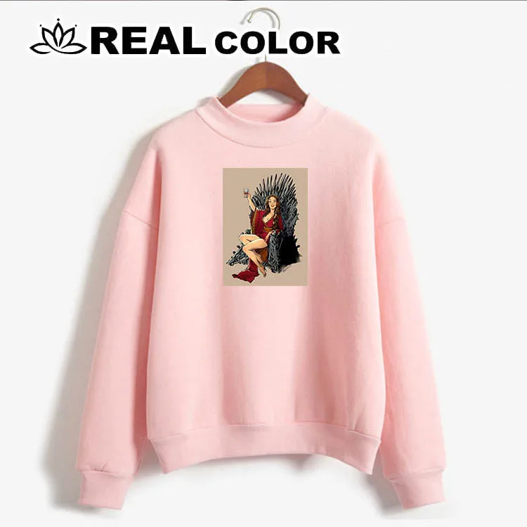 

2019 person Right pink women's sweatshirt No cap character print casual pullover cute short coat long sleeve O-neck shirt