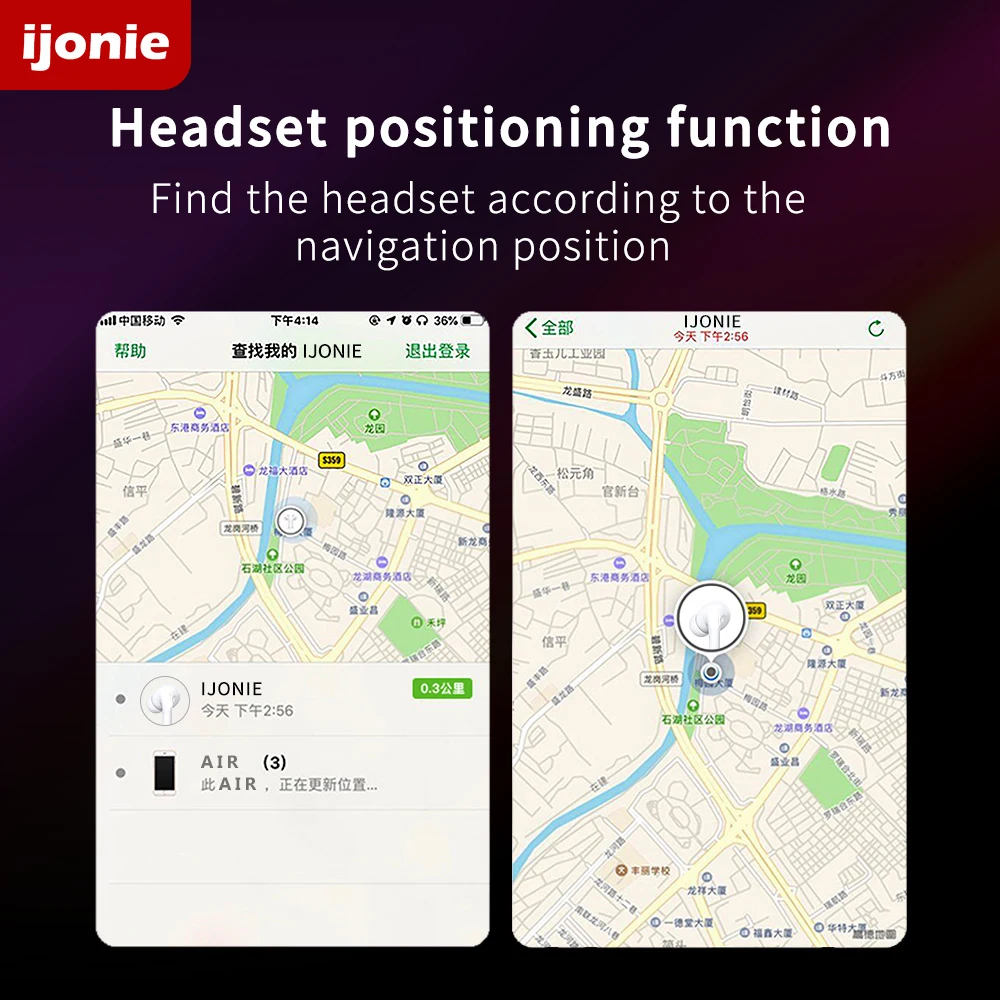 E2 Air pro 3 TWS Bluetooth Wireless Earphone Original i9000 i12 Pro 1:1 Clone GPS Location Rename With Logo