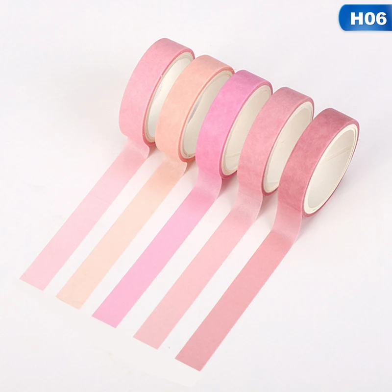 5 шт./компл. сетка лента Washi Милая декоративная клейкая лента сплошной Цвет изоляционная лента для наклейки Скрапбукинг DIY раздатчик канцелярской ленты