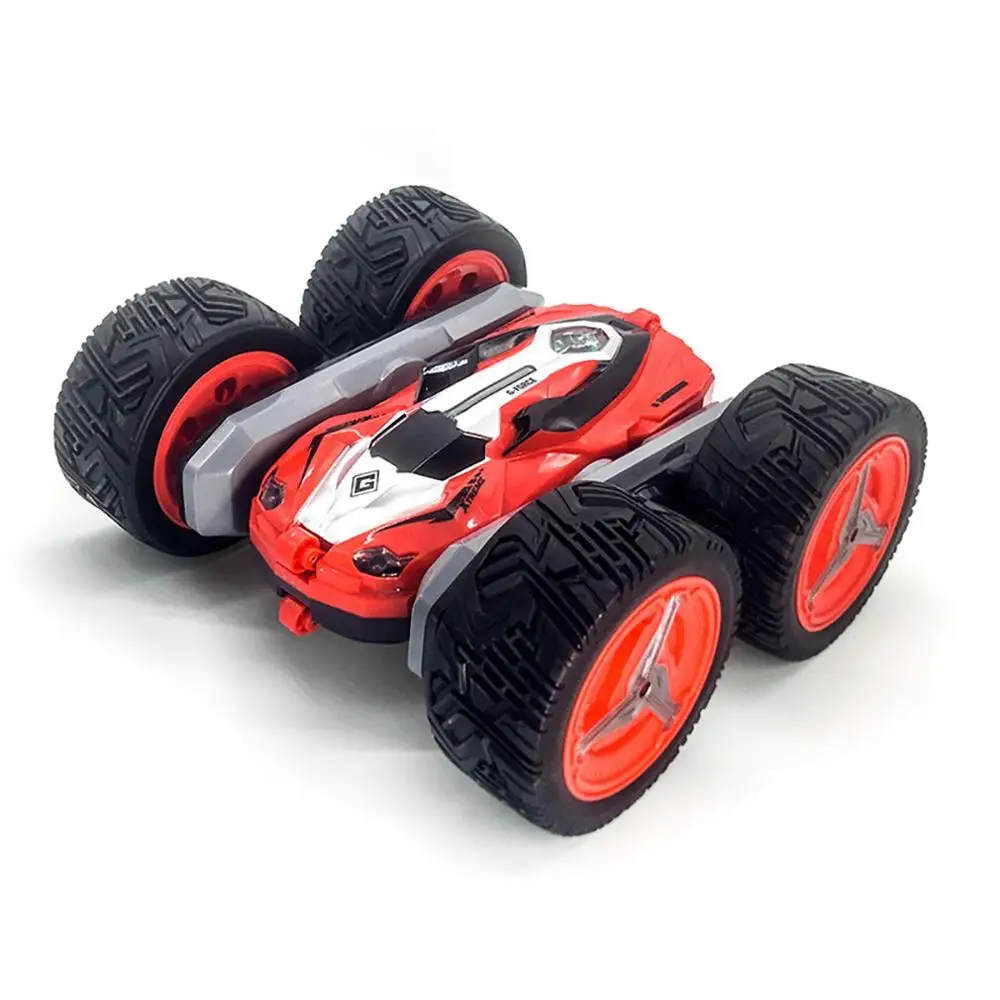 Red 360 Вращающийся Большой Двухсторонний трюк rc автомобиль 2,4G деформация пульт дистанционного управления автомобильный свет Высокоскоростной внедорожный альпинистский автомобиль игрушка подарок - Color: Red