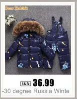 Русская зимняя одежда для новорожденных 90% куртка-пуховик для девочек зимняя парка для маленьких мальчиков, зимний комбинезон