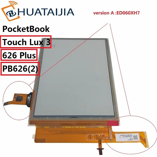 Pantalla lcd y táctil de 6 pulgadas con retroiluminación para PocketBook touch Lux 3 626 Plus 626 + 2GEN PB626 (2)-D-WW lector de matriz pantalla - 2