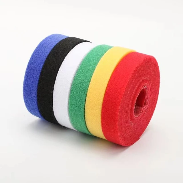 5M Velcro 10 / 20mm color self-adhesive fixing tape, reusable strong hook,  cable ring, DIY self