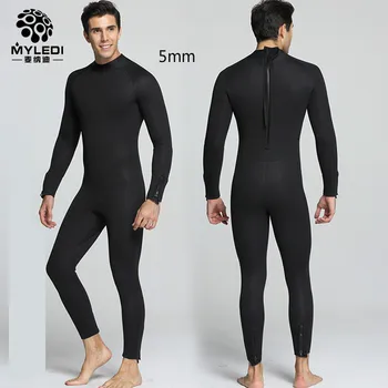 

Myle men wetsuits 5mm neoprene diving suit full men's wet clothes and surf clothes black