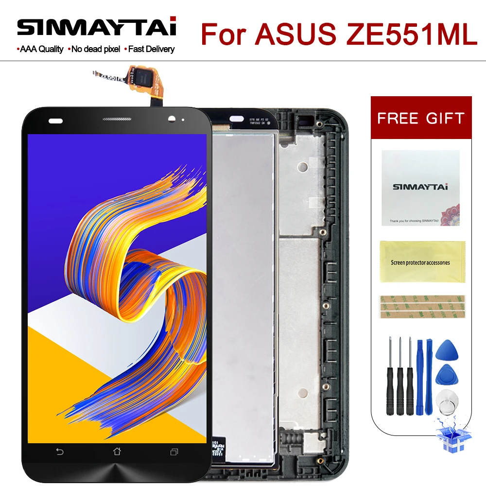 5.5'' LCD For ASUS Zenfone 2 ZE551ML Display Touch Screen Digitizer