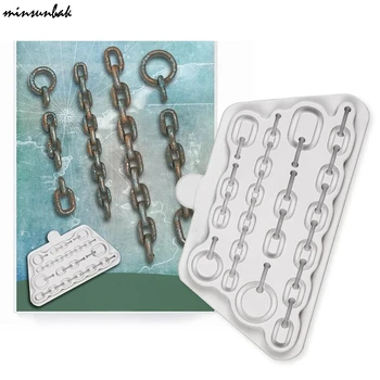 

minsunbak Iron Chain Silicone Mould Chocolate Gumpaste Sugar Craft Tool Fondant Cake Decoration