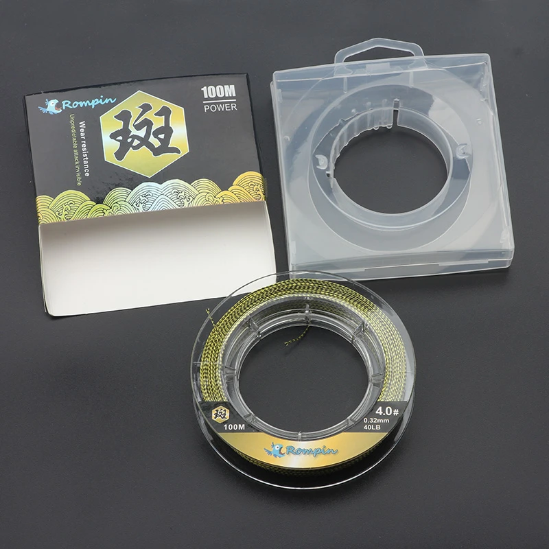 Fishing Line Rompin 100M 4Strand PE Braided Carp Fishing Rigs Fishing Hook Link Super Strong Multifilament