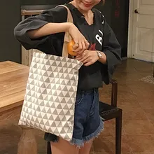 Женские свежие холщовые хозяйственные сумки посылка из хлопка и льна двойного назначения сумка большой емкости одно плечо Эко сумка-мешок