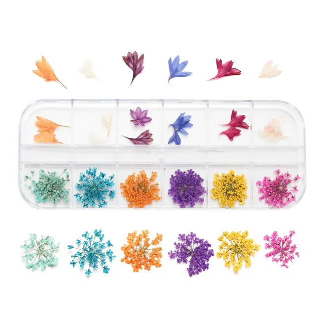 1Box Dried Flowers Dry Plants for Rsein Molds Fillings Epoxy Resin Pendant Tweezers Jewelry Making Craft DIY Nail Art Decoration Style30