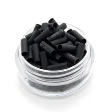 2 цвета 10 мм Простая усаживаемая трубка/бусины для всех видов инструменты для наращивания волос черный и прозрачный 500 шт LZH0071
